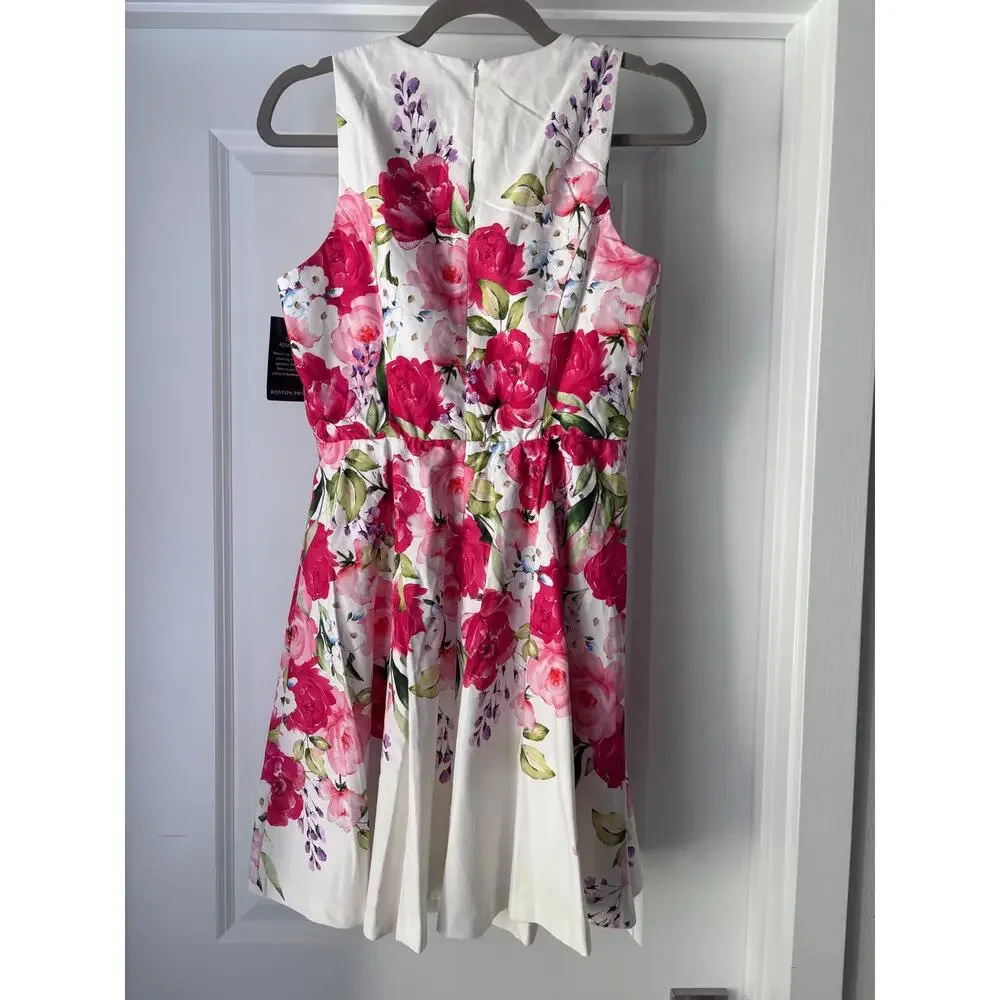 NWT Boston Proper Garden Party High Neck Floral Fit & Flare SZ 6 Preppy Southern - Picture 4 of 7